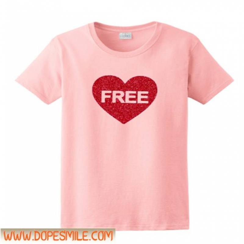 Heart Free Light Pink Unisex adult T shirt