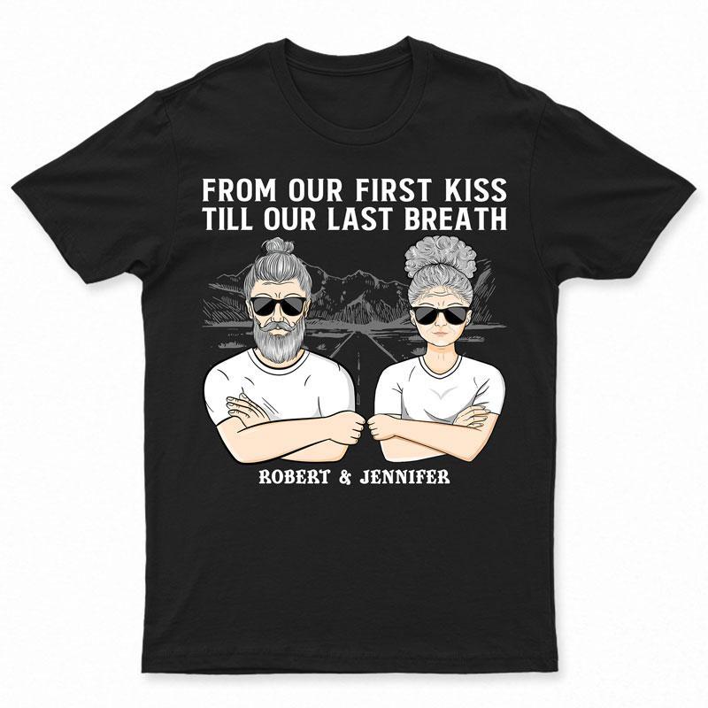 From Our First Kiss Road Couple – Anniversary Gift – Personalized Custom T Shirt