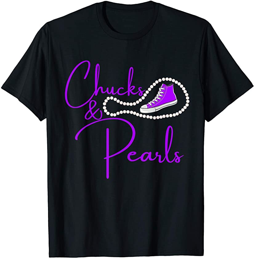 Chucks and Pearls 2021 HBCU Black Girl Magic Purple Purple T-Shirt