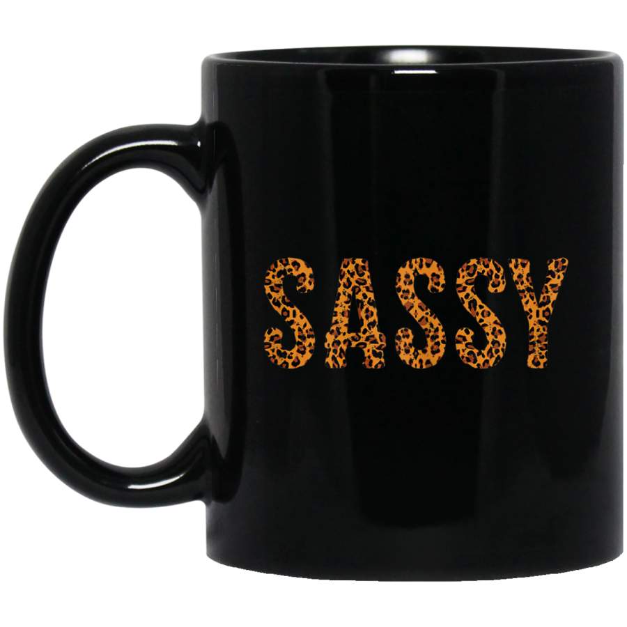 Sassy Leo Leopard Jaguar Fur Pattern Black Mug