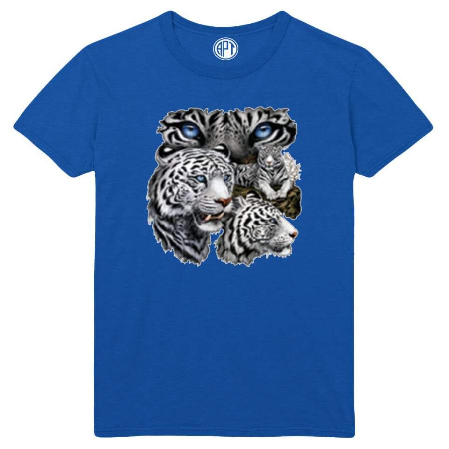 White Tigers Printed T-Shirt Tall