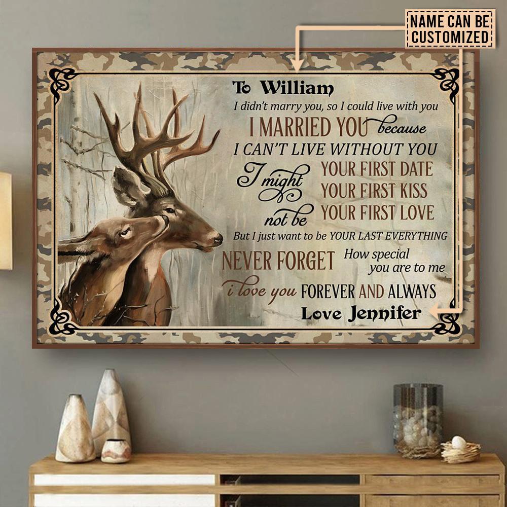 Aeticon Gifts Personalized Deer Forest Forever And Always Canvas Mom Dad Gift Home Decor