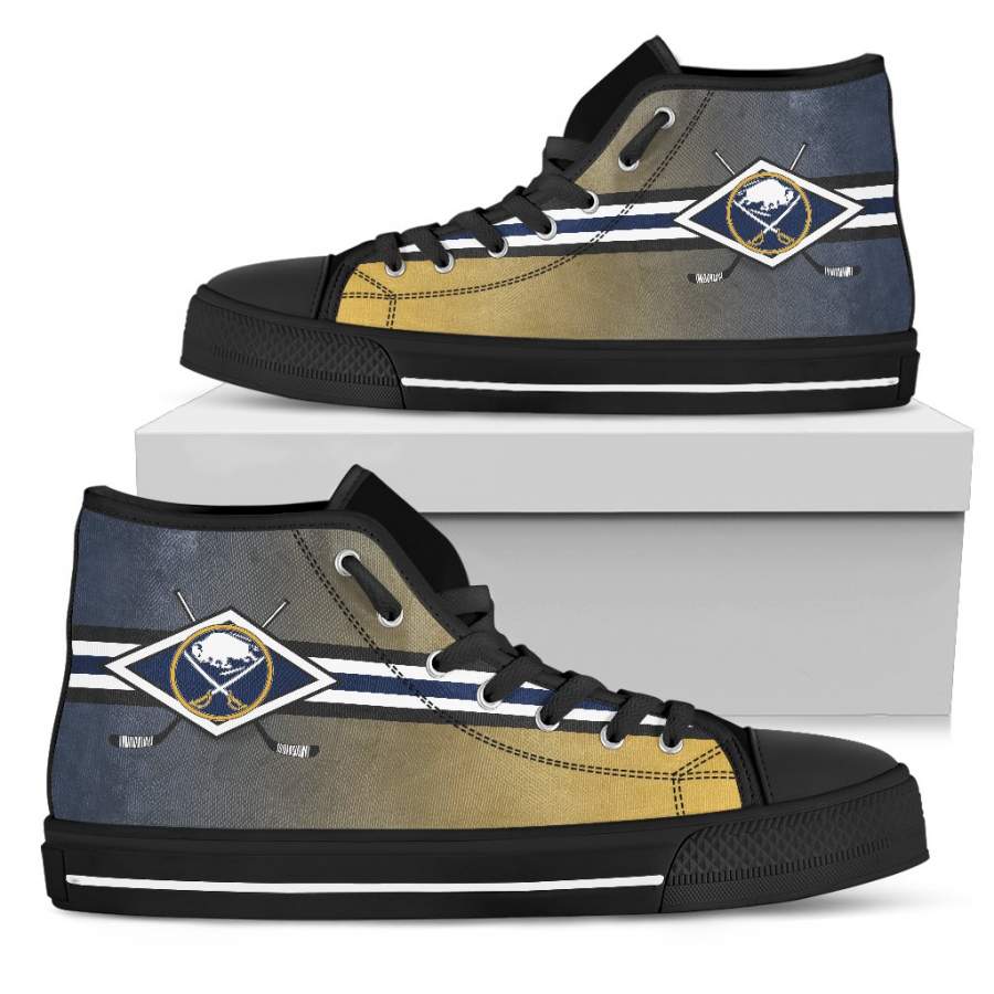 Double Stick Check Buffalo Sabres High Top Shoes