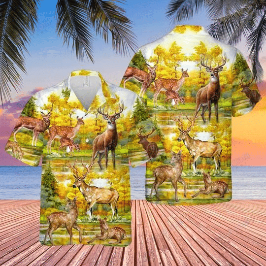 A Beautiful Summer With Deer Hawaii Shirts Ha107462