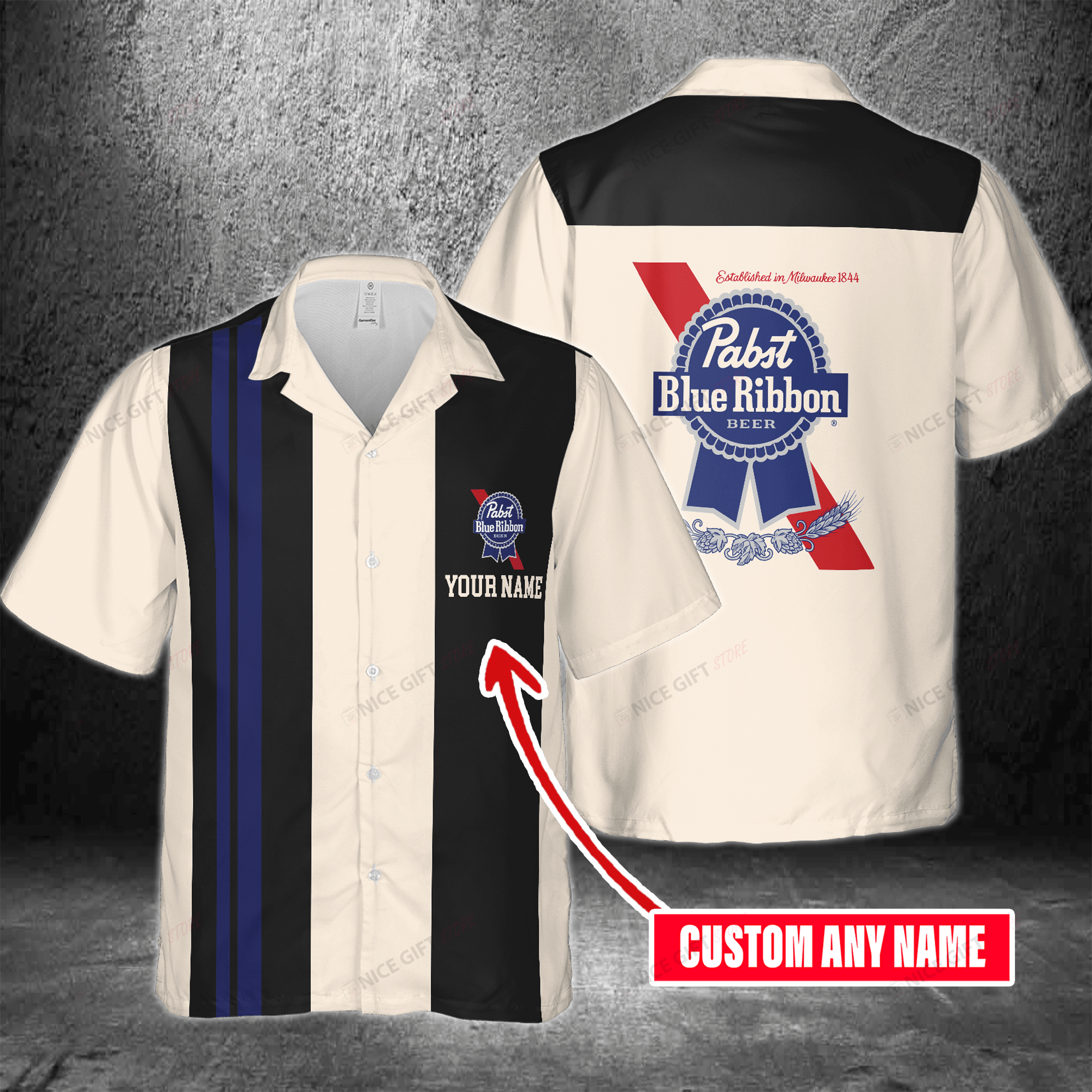 Pabst Blue Ribbon Custom Name Hawaiian Shirt 3Hs-N8U8
