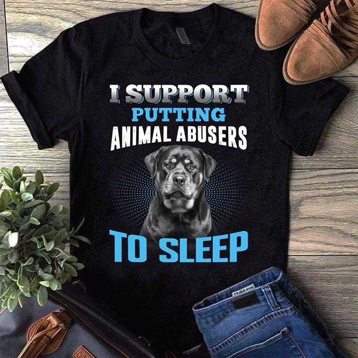 Rottweiler Support Putting Animals Abusers To Sleep Standard Men T-shirt