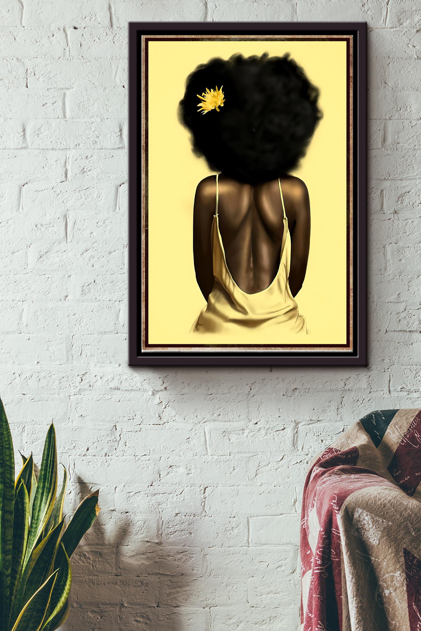 Black Girl Poster – Home Decor Wall Art – Gift For Black Live Matter Advocate, African Friend, Gender Equality Advocate Framed Matte Canvas