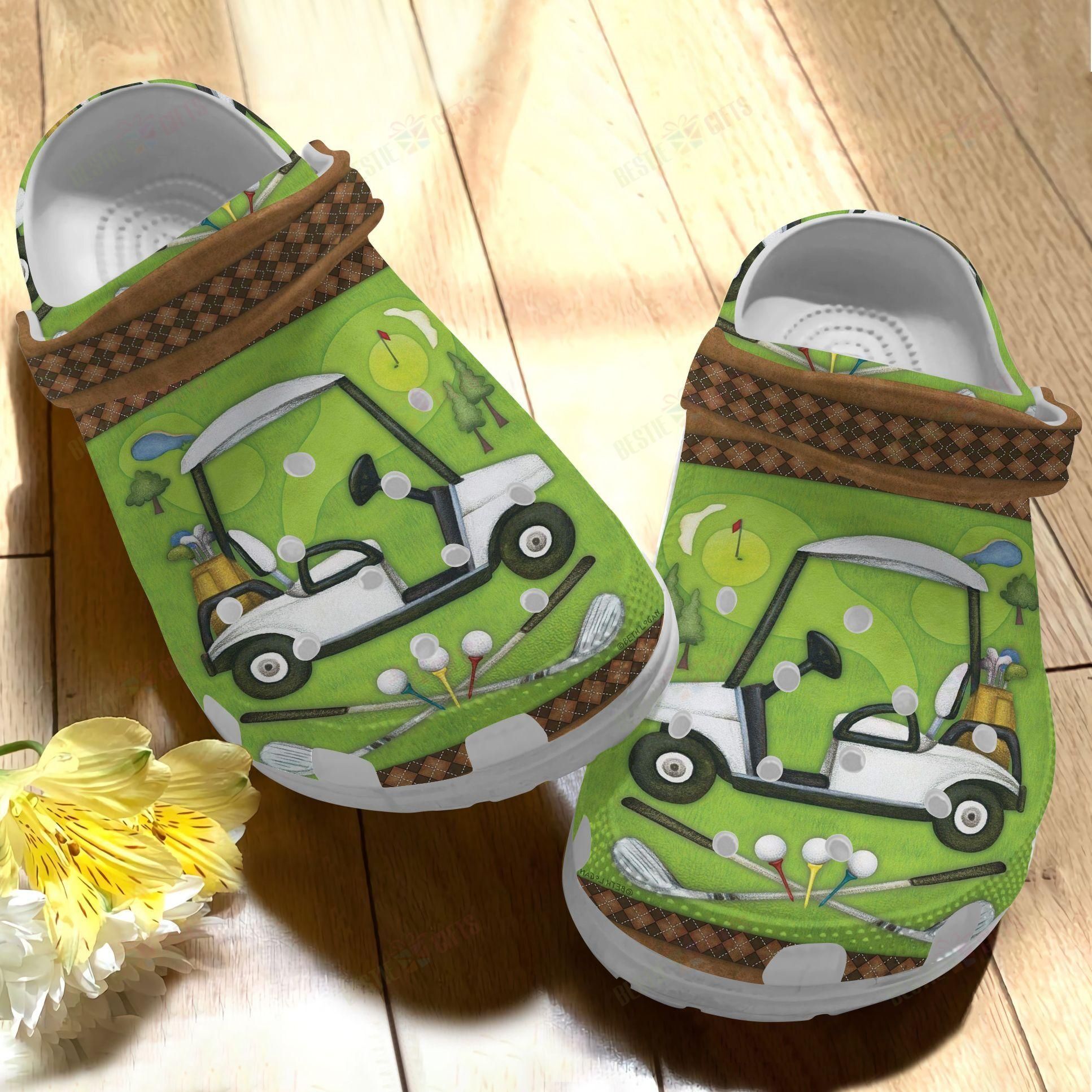 Golf Crocs Classic Clog Whitesole Golf Cart Shoes