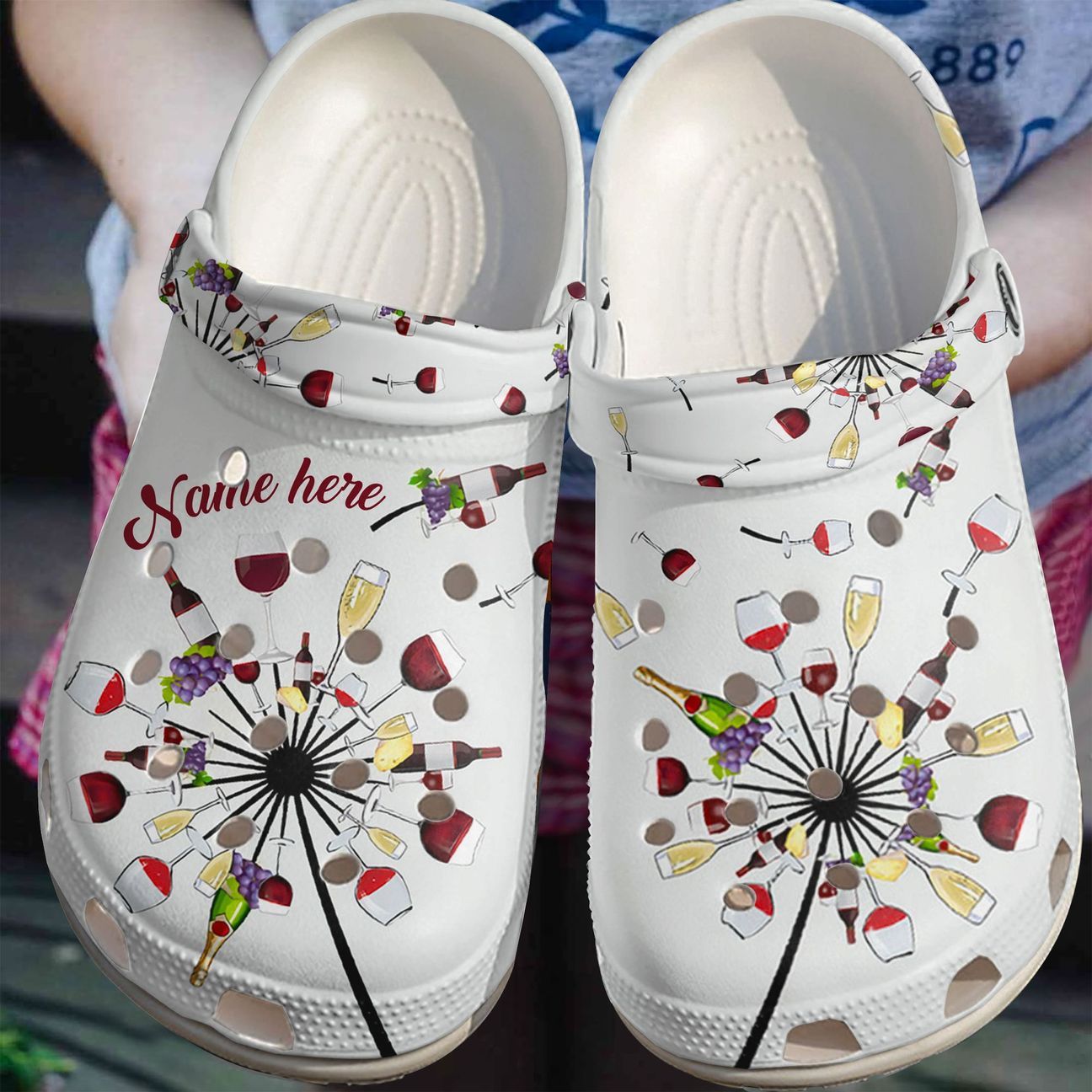 Wine Personalize Clog, Custom Name, Text, Fashion Style For Women, Men, Kid, Print 3D Personalized Wine Life