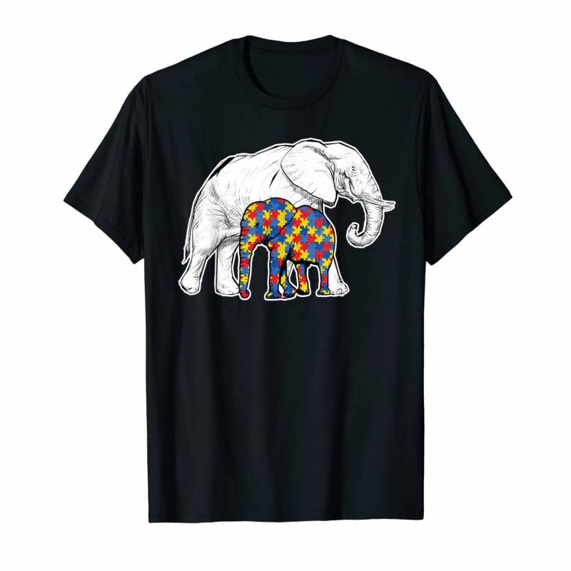 Autism Awareness Elephant Autistic Family Love Puzzle T-shirt