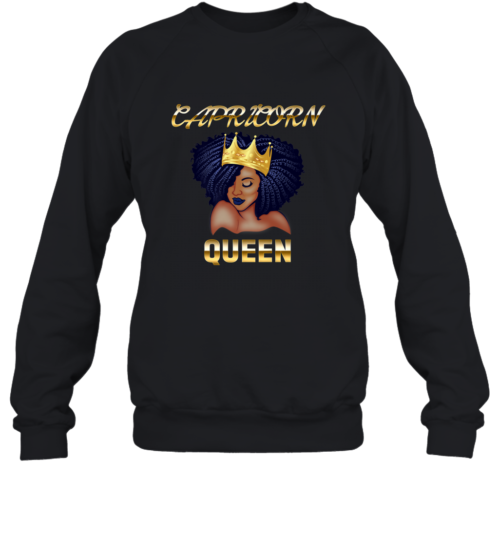 Capricorn Queen Born December January Black Queen Birthday Crewneck Sweatshirt