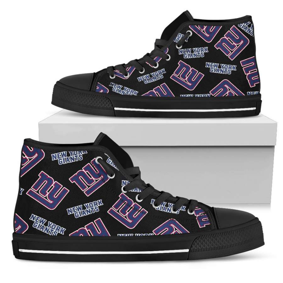 Script Logo Pattern New York Giants High Top Shoes