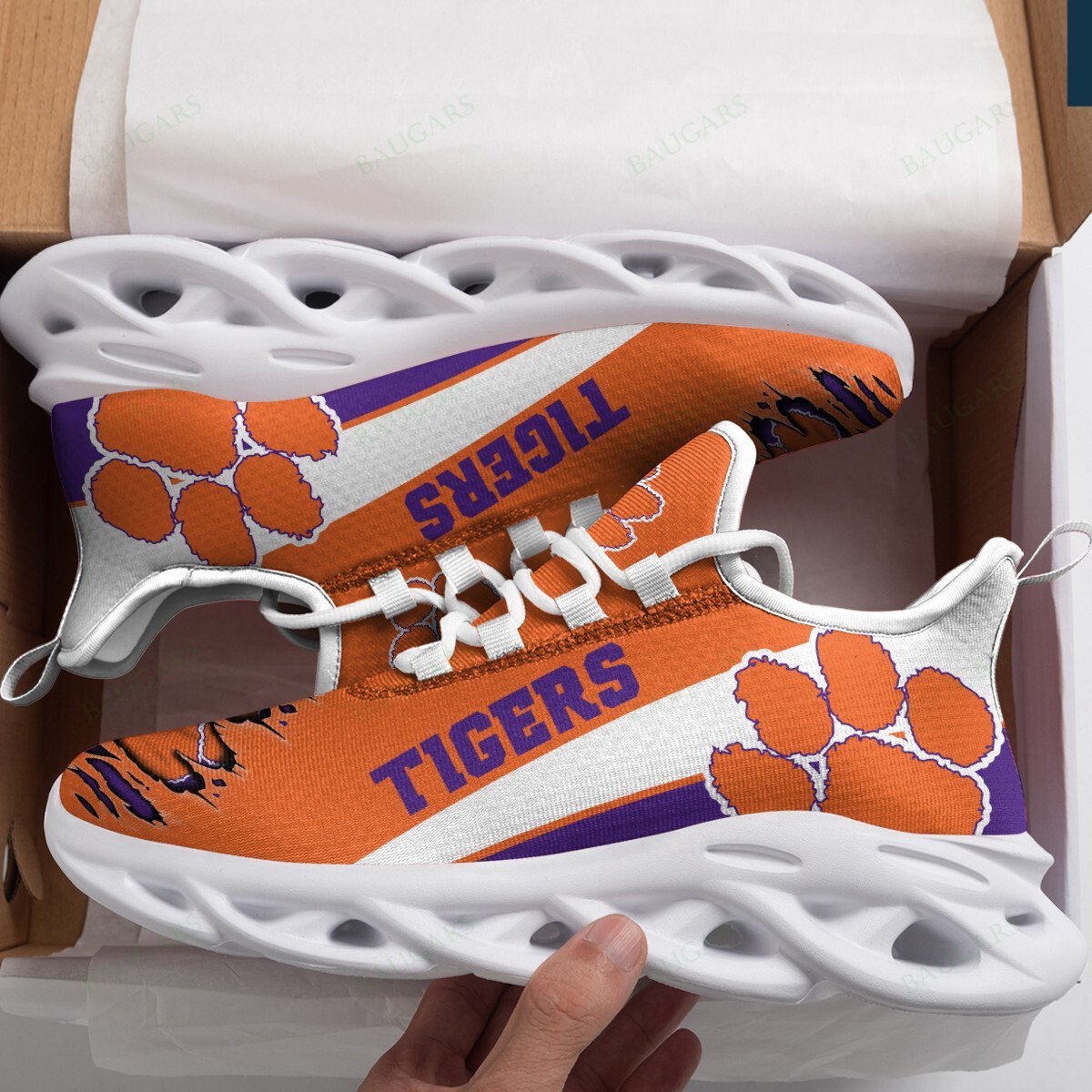 Clemson Tigers Yezy Running Sneakers Art 102