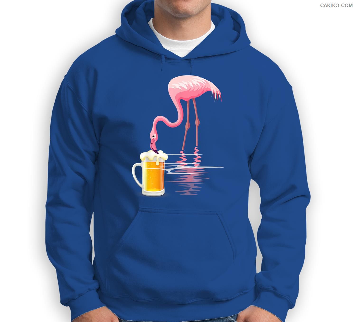 Womens Flamingo Drinking Beer Funny Pink Flamingo Sweatshirt & Hoodie
