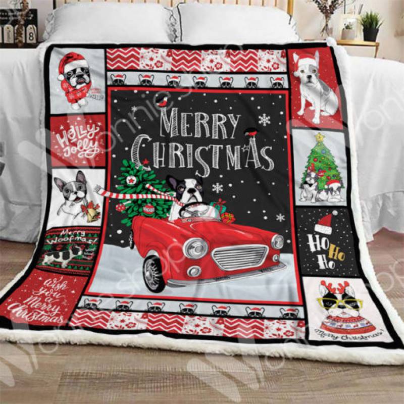 French Bulldog Christmas Sherpa Blanket OCT0401 73O47