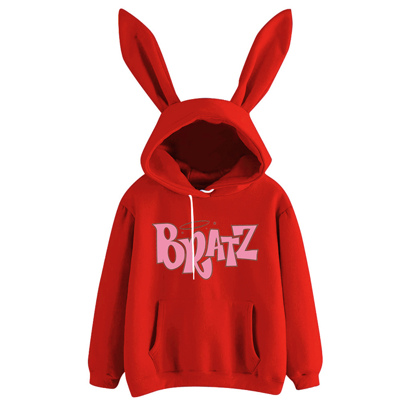 Harajuku Kawaii Oversized Hoodies Bratz Letter Casual Cute Women Kpop Winter Aesthetic Femme Clothing Long Sleeve Sweatshirt Y2k alx