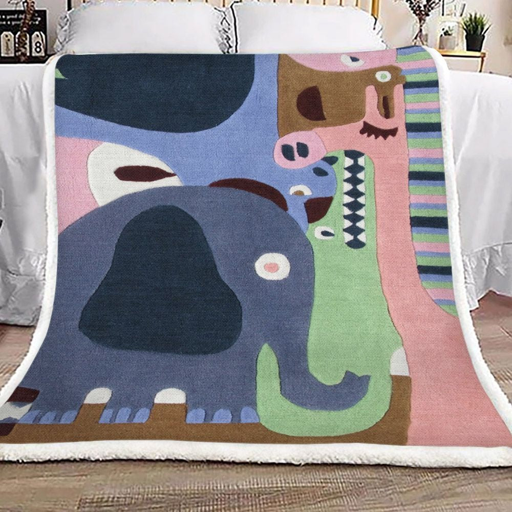 Animal Patchwork Dd 0711235F Sherpa Fleece Blanket