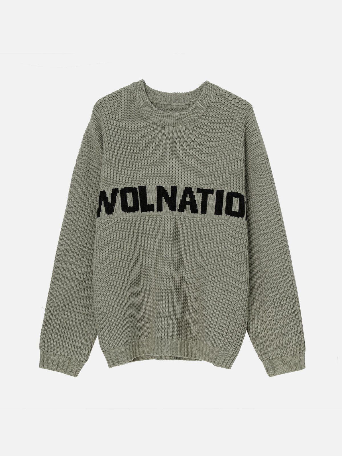 Talishko™ – Vintage “Wolnatio” Print Sweater