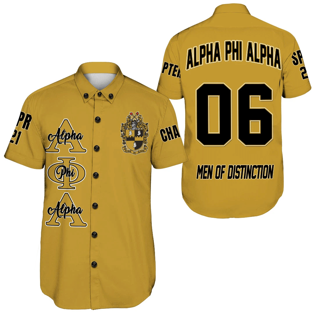 (Custom) Africa Zone Shirt – Alpha Phi Alpha (Gold) Short Sleeve Shirt A31