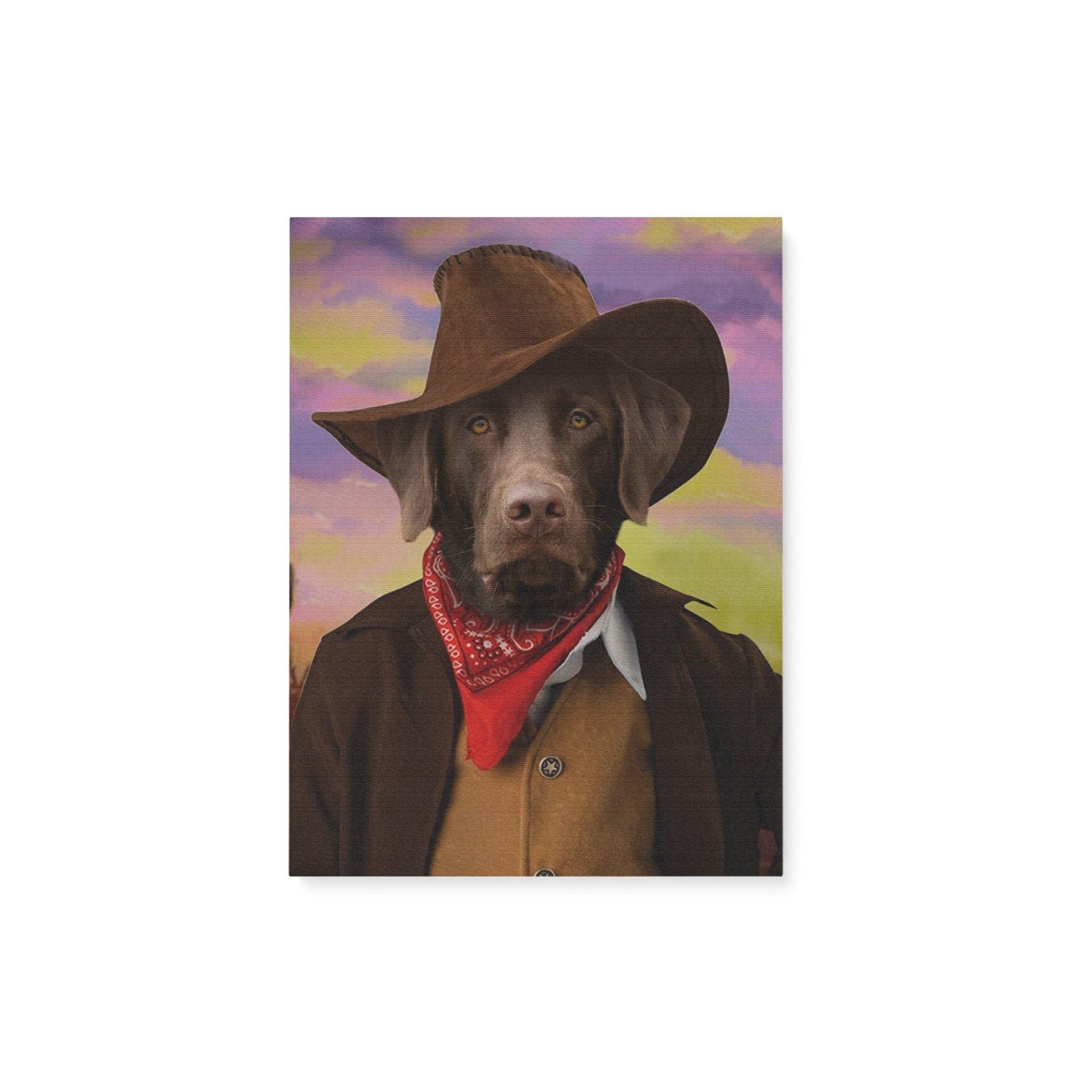 [Personalized Photo] Pet Portrait, Gift For Dog Lover, Home Decor, Best Idea Gift, The Cowboy Canvas Prints, Matte Canvas, Wall Art