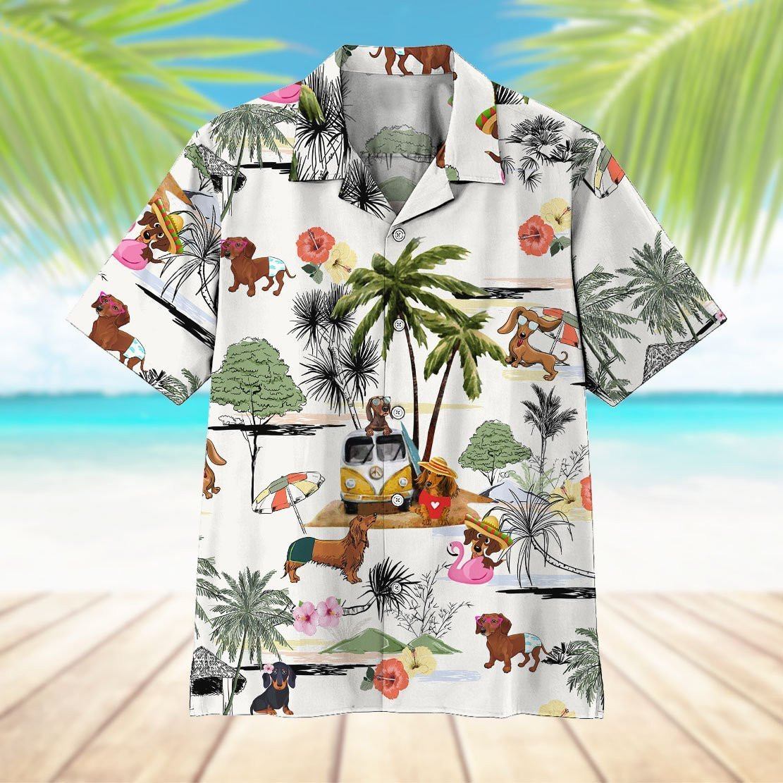 Dachshund Hawaii Shirt Unisex Adult Ha110860