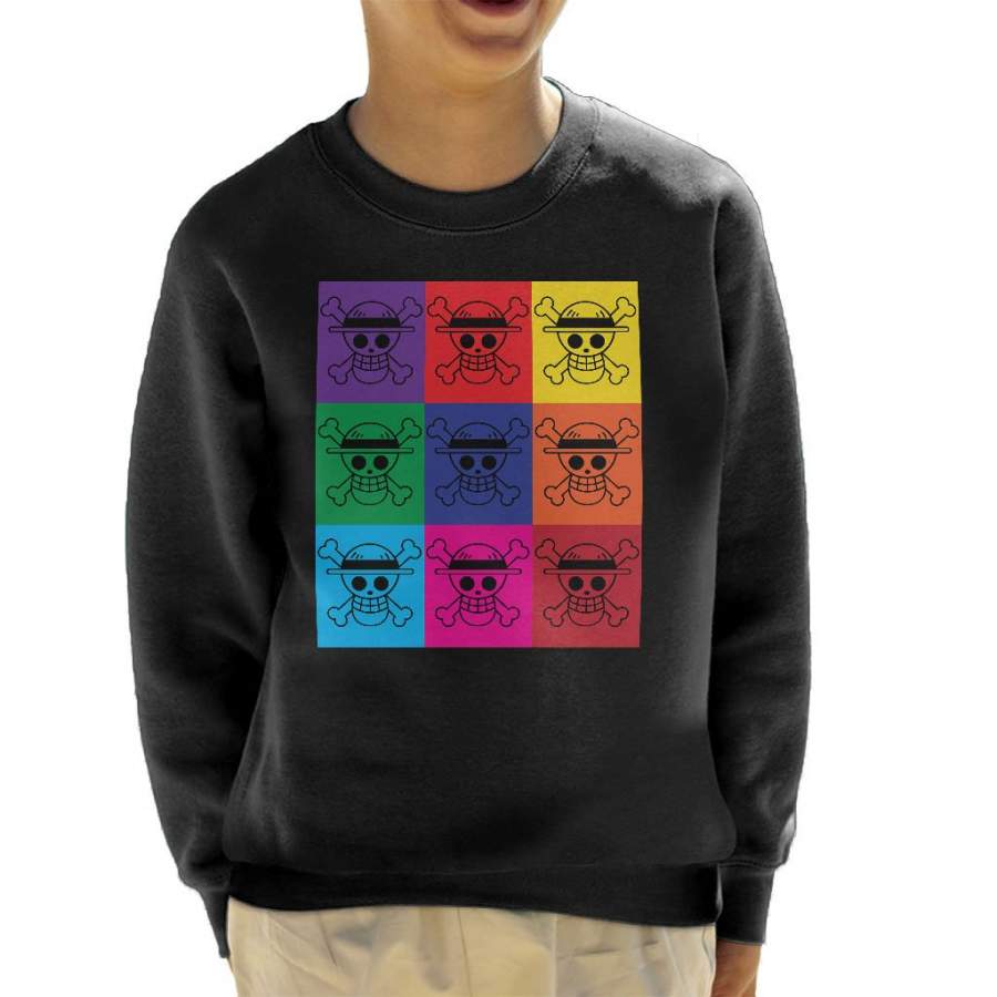 Scull And Crossbones Pop Art One Piece Kid’s Sweatshirt