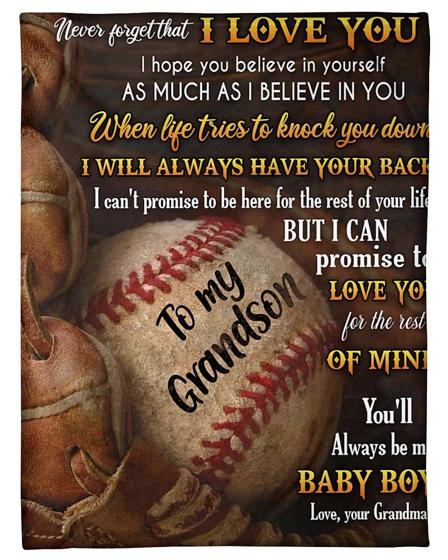 [Personalized Name] Baseball Always Have Your Back Fleece Blanket, Sherpa Blanket,Gift For Grandson Gift For Family Member, Friends Gift, Christmas Gift, Home Decor, Home Living