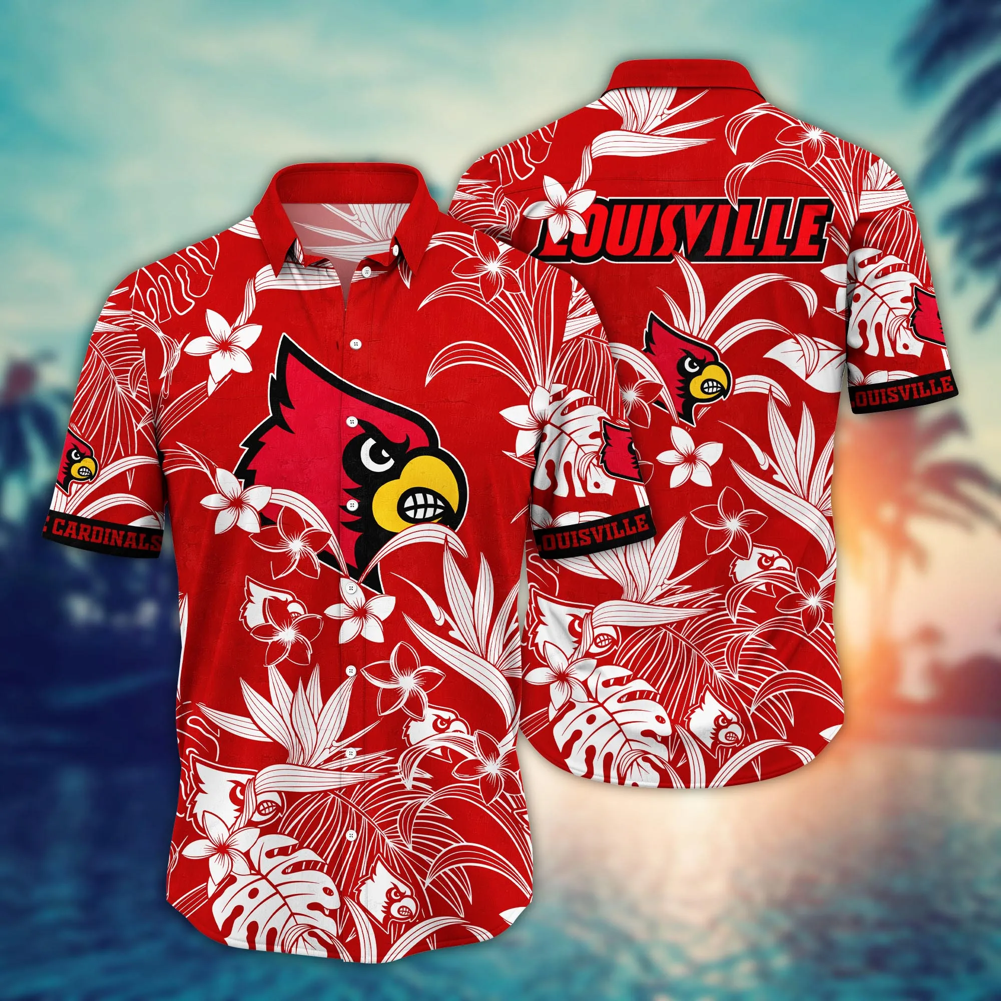 Louisville Cardinals NCCA Hawaiian Shirt Sun Showerstime Aloha Shirt