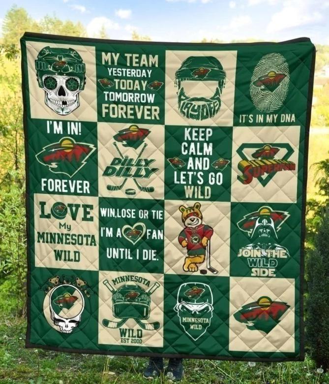 My Team Minnesota Wild Quilt Blanket Hockey Fan Gift Idea