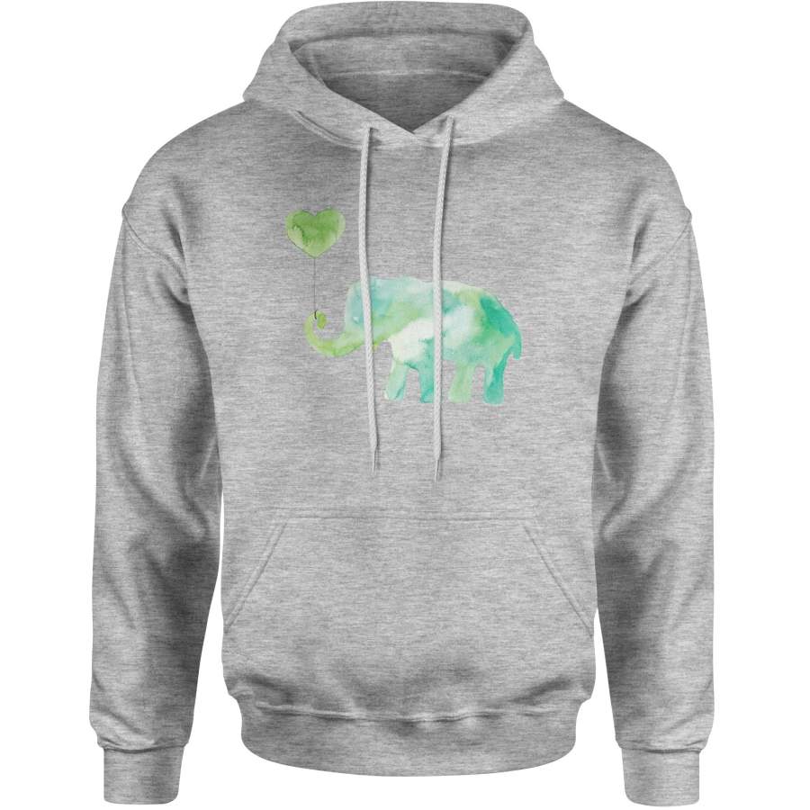 Elephant With Ballon Watercolors Adult Hoodie Sweatshirt