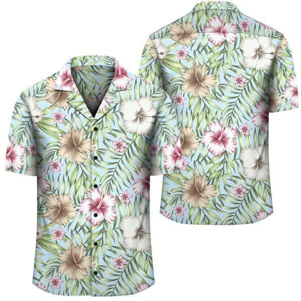 Tropical Hibiscus Palm Leaves Hawaiian Shirt-Zx10068