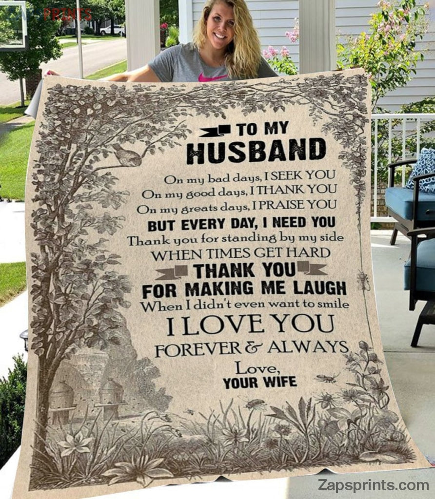 Gift For Husband – To My  Husband – Thank You For Make Me Laugh – Wife Gift To Husband – Blanket