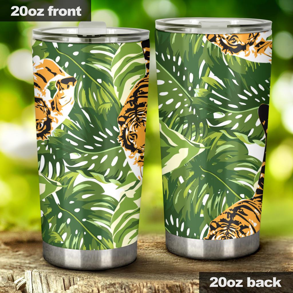 Bengal Tiger Pattern leaves Tumbler