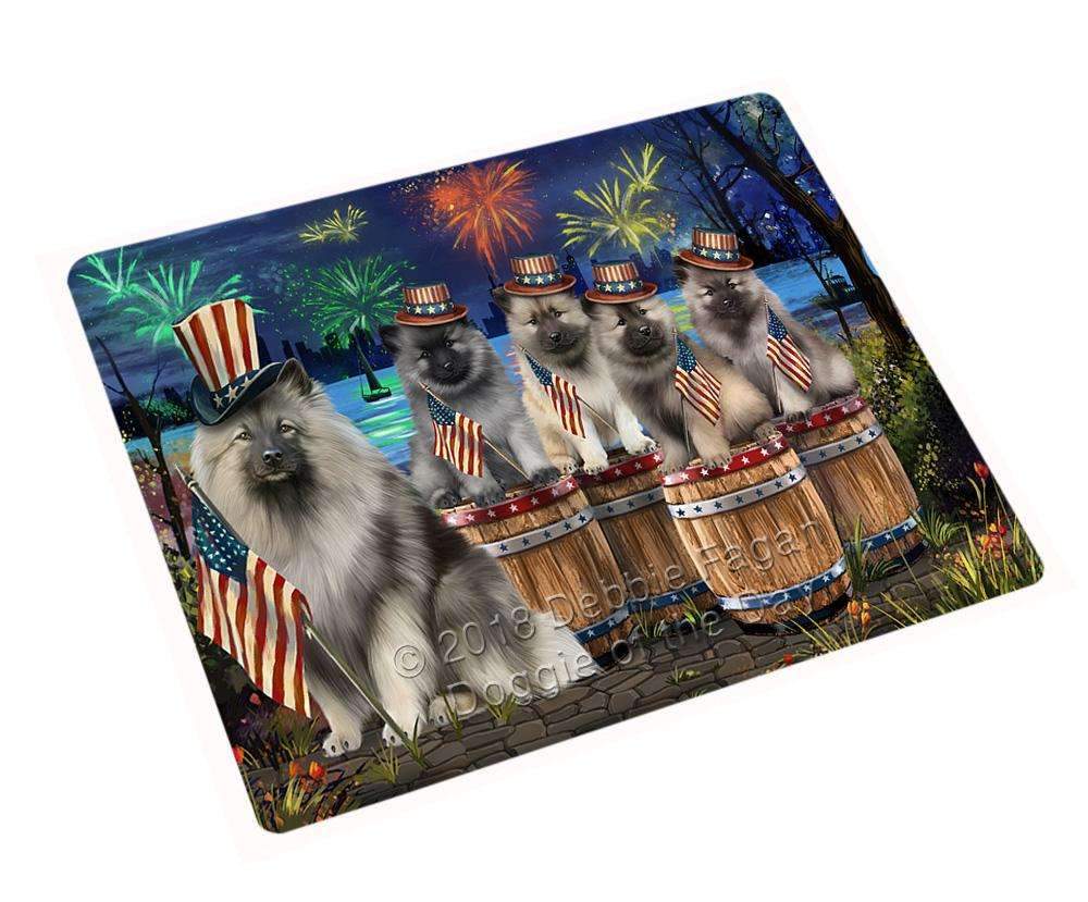 4Th Of July Independence Day Fireworks Keeshonds At The Lake Blanket Blnkt75441