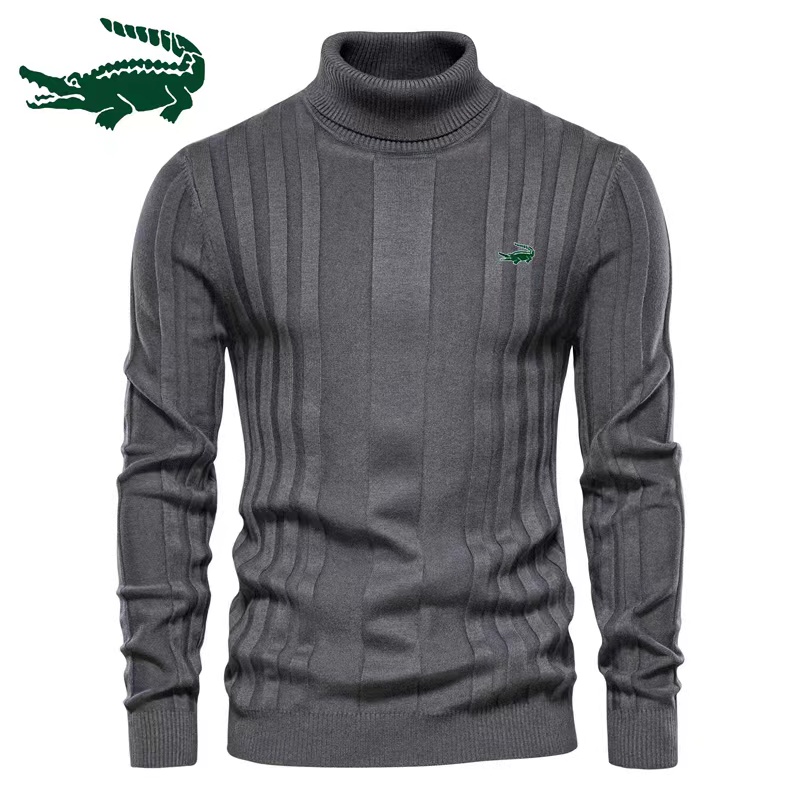 2022 High-quality Autumn and Winter Pullover Sweater Men’s Sweater High Collar Solid Color Long-sleeved Warm Slim Sweater alx