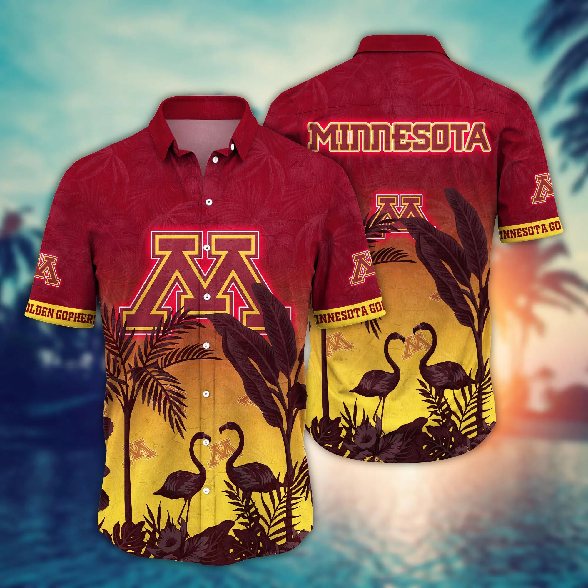 Minnesota Golden Gophers NCCA Hawaiian Shirt Beach Daystime Aloha Shirt