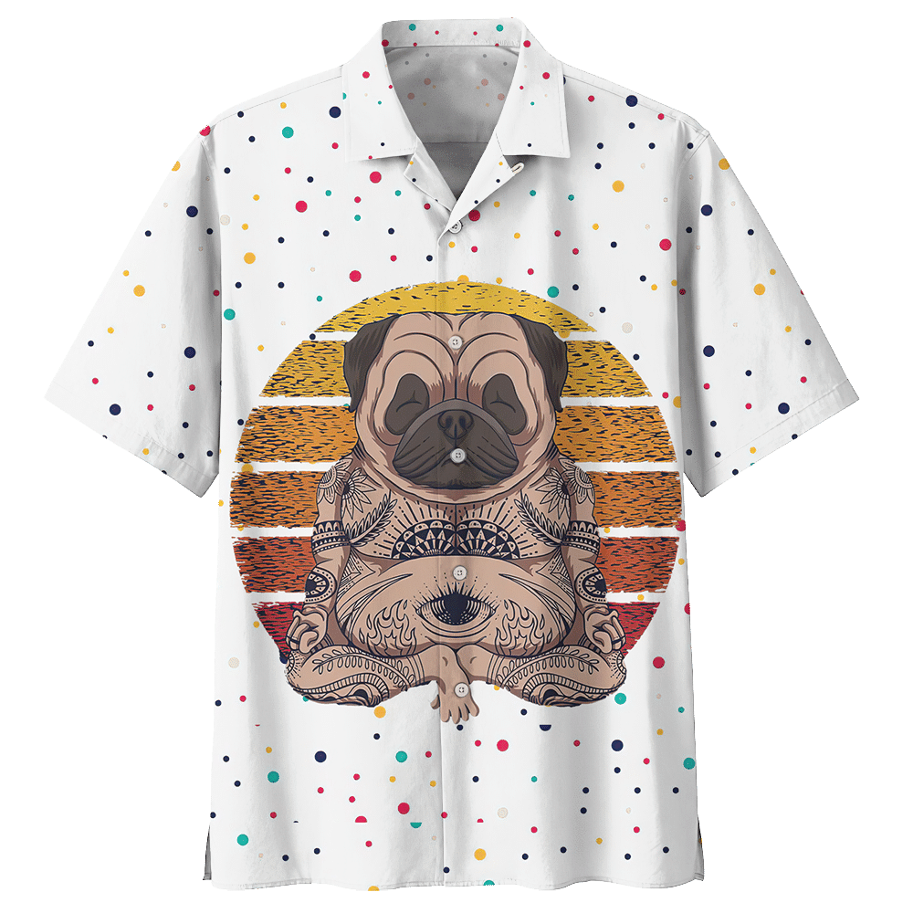 Pug White Nice Design Unisex Hawaii Shirt For Men And Women Ha27265