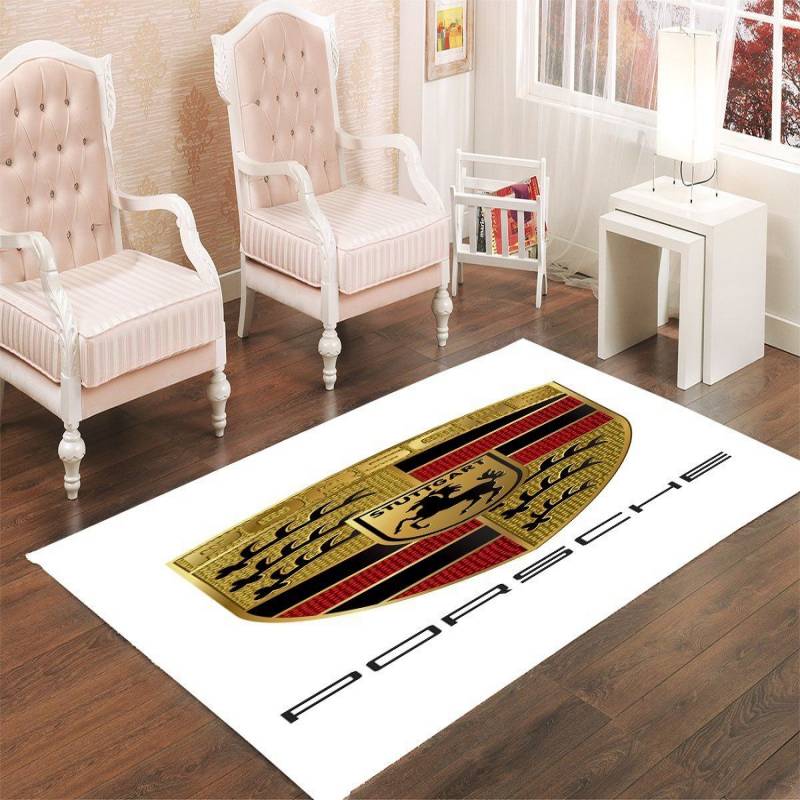 PORSCHE CAR LOGO LIVING ROOM CARPET RUGS