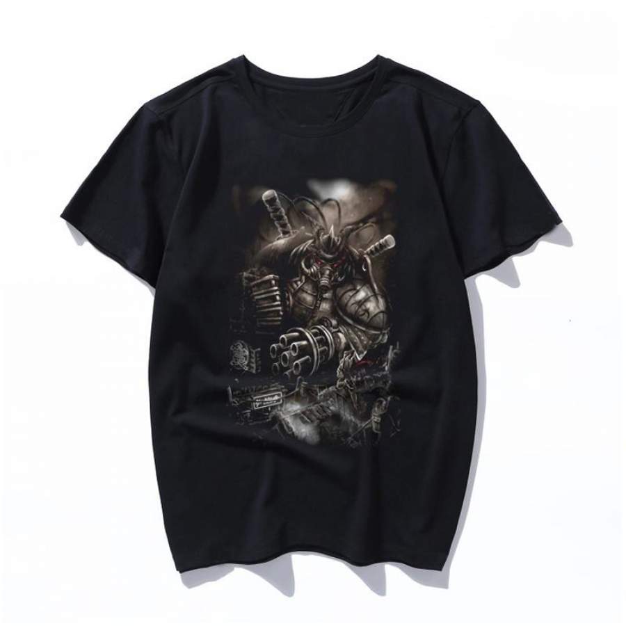 apocalypse Summer Large Size Loose Casual Fashion Print Cartoon Letter Short Sleeve O-neck tops Male/Female Vintage Loose T-Shirt