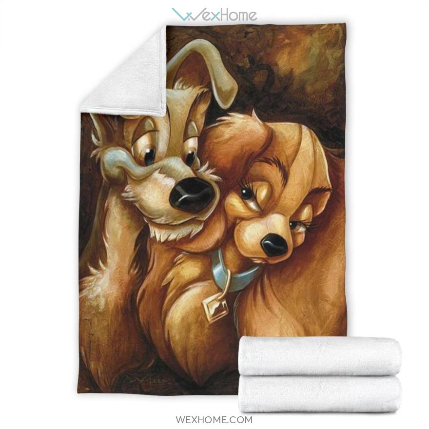 Lady And The Tramp In Love Cartoon Premium Blanket Collection W1112