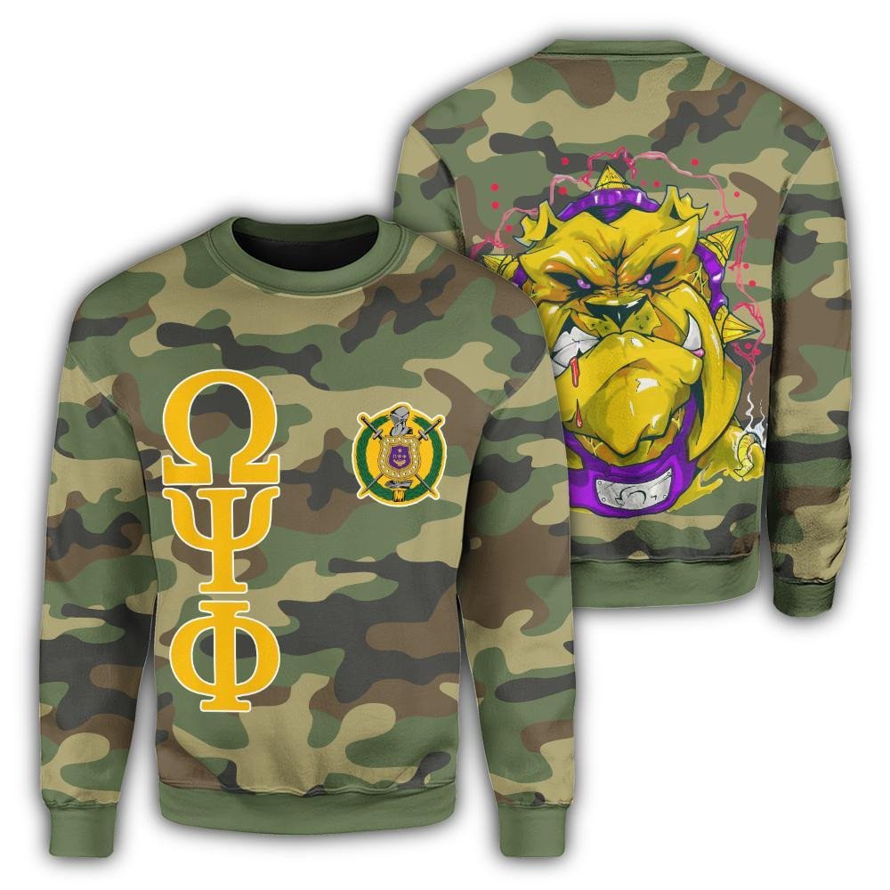 Fraternity Sweatshirt – Military Thunder Bulldog Omega Psi Phi Crewneck Sweatshirt