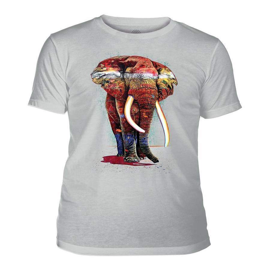 Painted Elephant Grey Mens Triblend T-Shirt