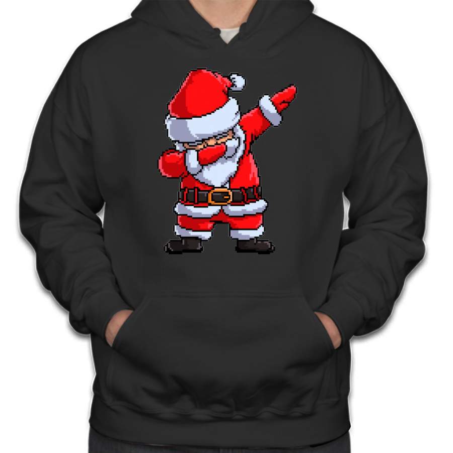 Santa Claus Dabbing Pixel Art T Shirt Christmas Dab Dance Gifts Hoodie