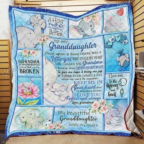 Holiday Gift – Elephants With Some Quotes  A Hug Makes Everything Better  Quilt Blanket