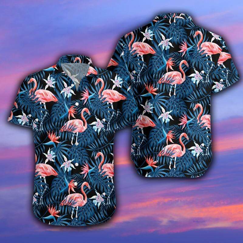 Flamingo Aloha Shirt Black Forest Hawaii Ha70792