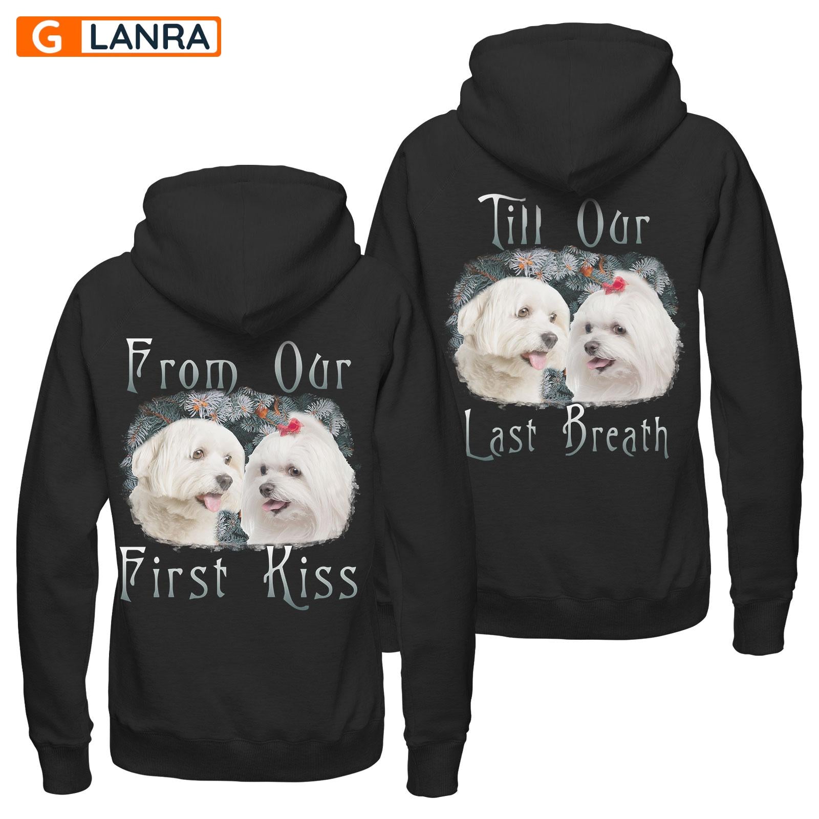 From Our First Kiss Till Our Last Breath Hoodie, Shih Tzu Couple Hoodie, Dog Couple Hoodie, Husband Wife Hoodie, Unisex Sweater, Sweatshirt