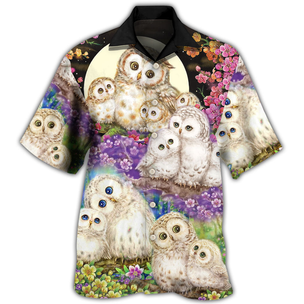 Owl Family And Flowers Hawaii Shirt Ha10829