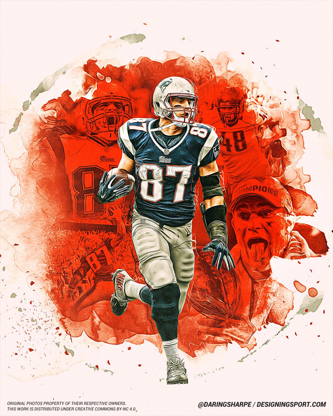 Rob Gronkowski #87 New England Patriotsposter For Fans poster canvas