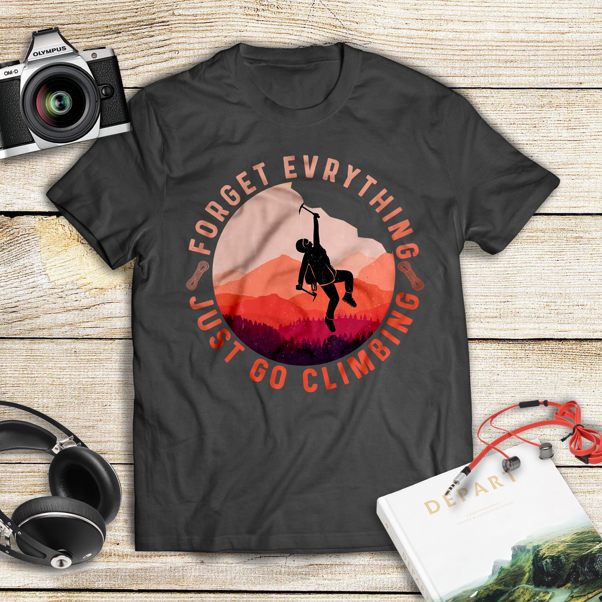 Forget Everything Just Go Climbing Vintage Retro Gift Classic T-shirt