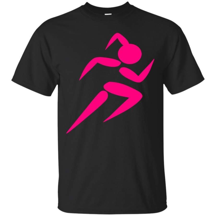 AGR Running Girl Tshirt Athletic Gym Track  Field Graphic Tee Jaq T-shirt